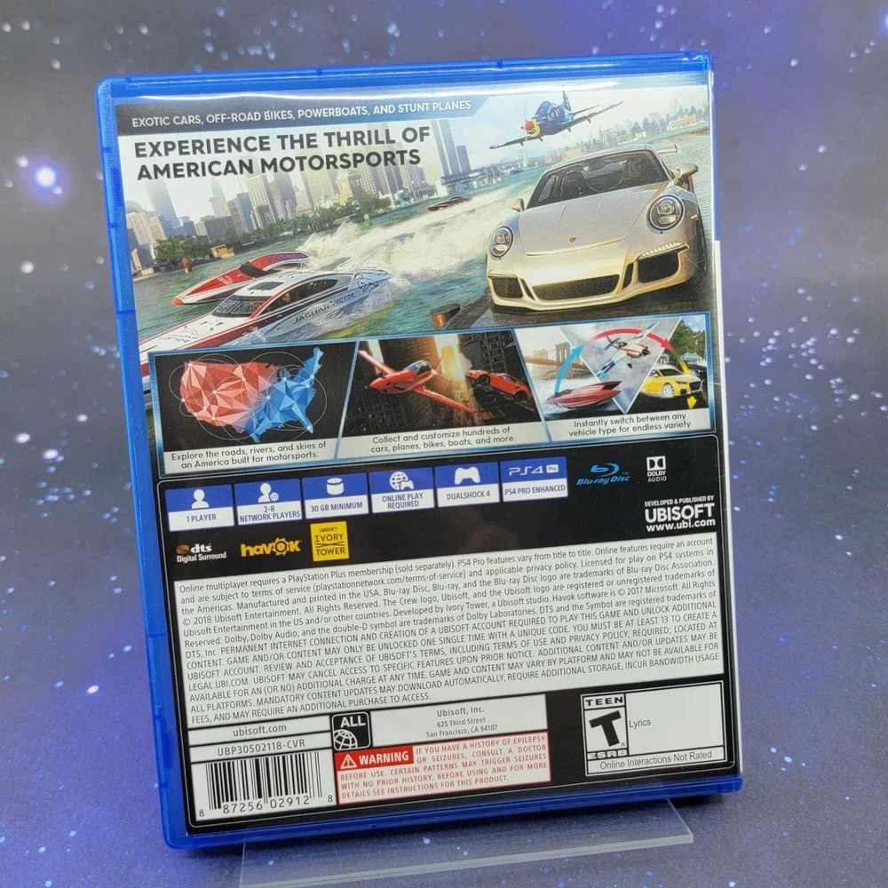 The Crew 2 PS4 PlayStation 4 Ubisoft Racing Game UBP30502118-CVR